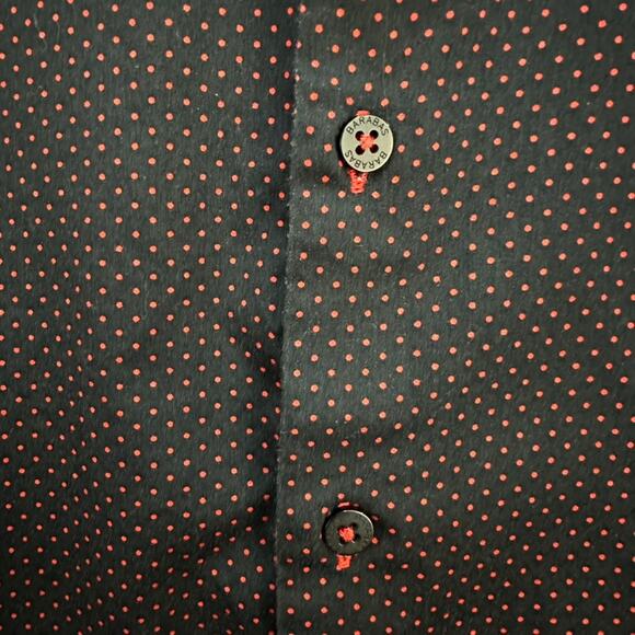 BARABAS men's XL Black Red Polka Dot Long Sleeve Button Up Evening Casual - Picture 5 of 12